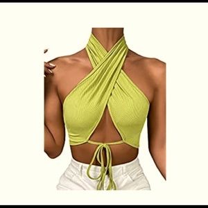NWOT Shein Backless Criss Cross Wrap Top